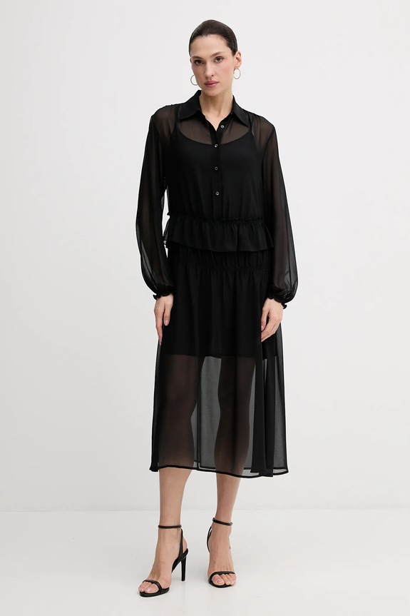 Φόρεμα Sisley μακρύ μαύρο 4NOXLV07L