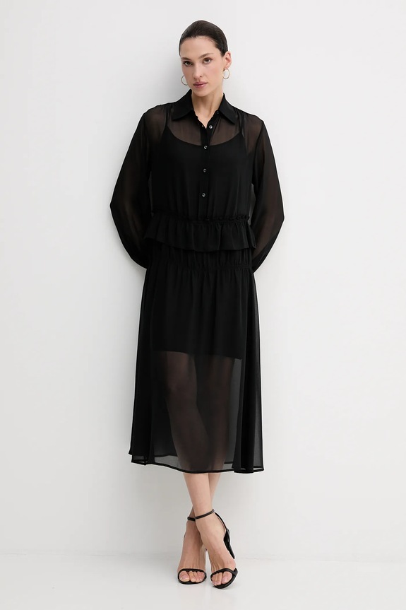 Φόρεμα Sisley 4NOXLV07L μαύρο AW25