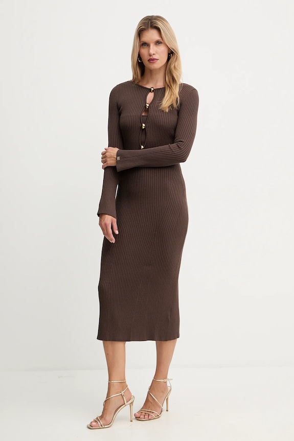 Šaty Marciano by Guess AGATHE 5BGK55.5891Z hnědá AW25