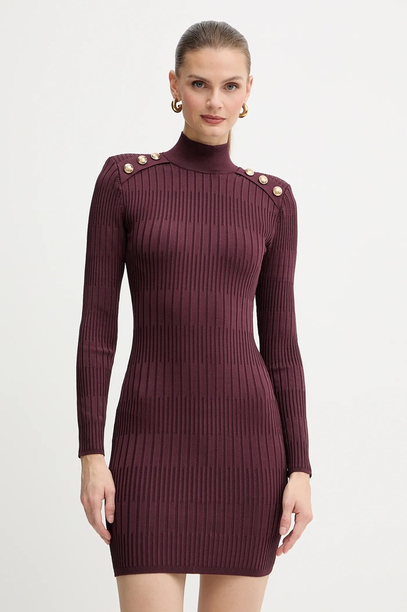 Marciano by Guess sukienka JANET z elastanem bordowy 5BGK52.5881Z