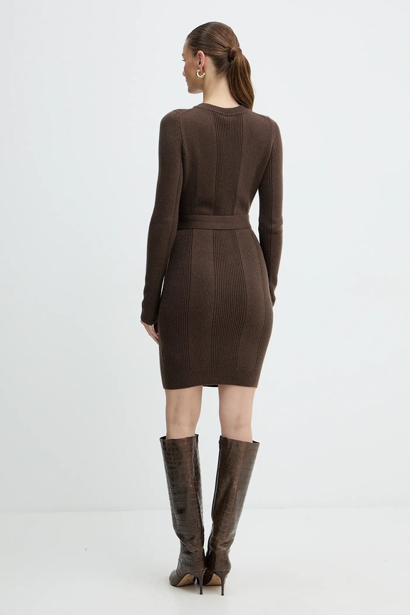 Odzież Marciano by Guess sukienka z dodatkiem kaszmiru AFRAH 5BGK43.5893Z brązowy