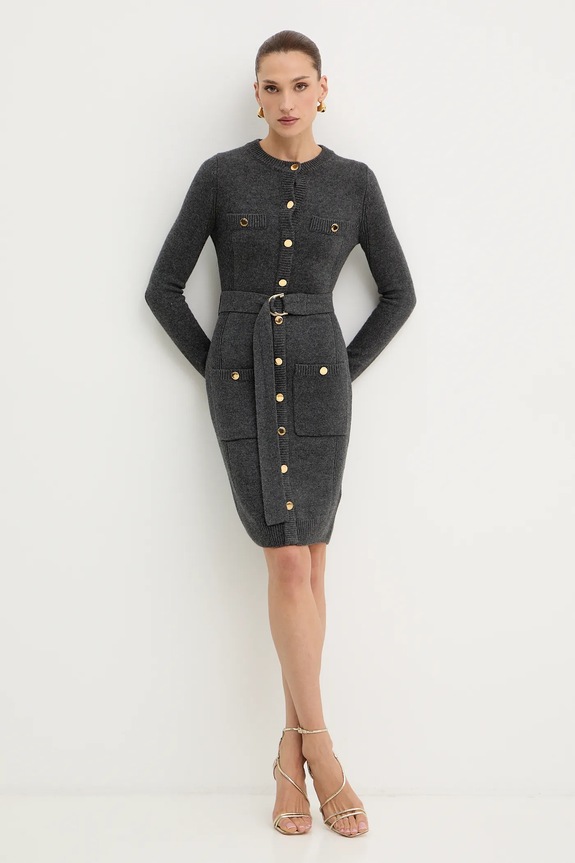 Marciano by Guess sukienka z dodatkiem kaszmiru AFRAH 5BGK43.5893Z szary AW25