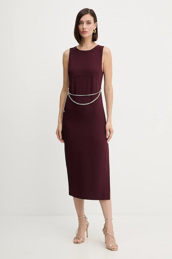 Twinset sukienka casual bordowy 252TP2300