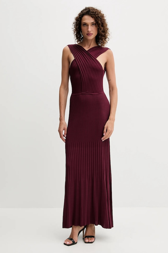 Šaty Twinset pletenina burgundské 252TP3160