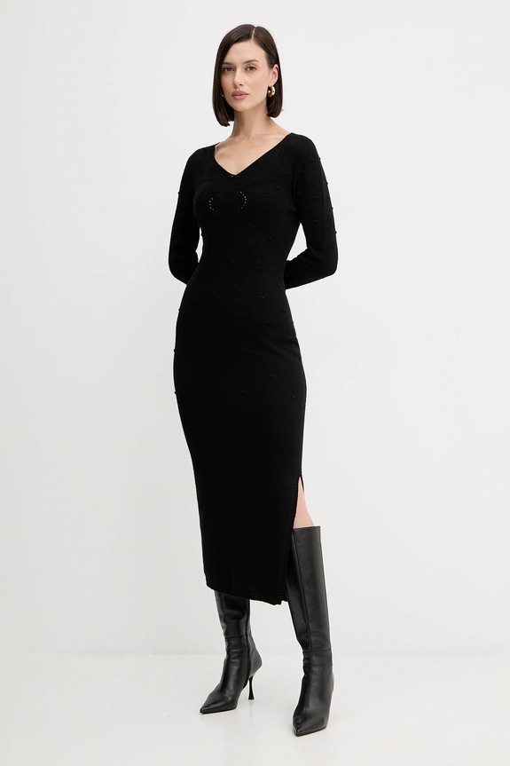 Ruházat Twinset gyapjú ruha 252TP3330 fekete