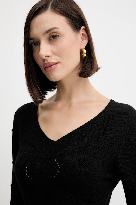 Twinset gyapjú ruha fekete 252TP3330