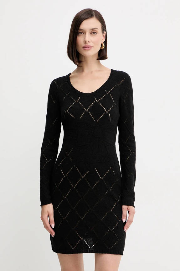 Twinset gyapjú ruha hosszú fekete 252TP3471