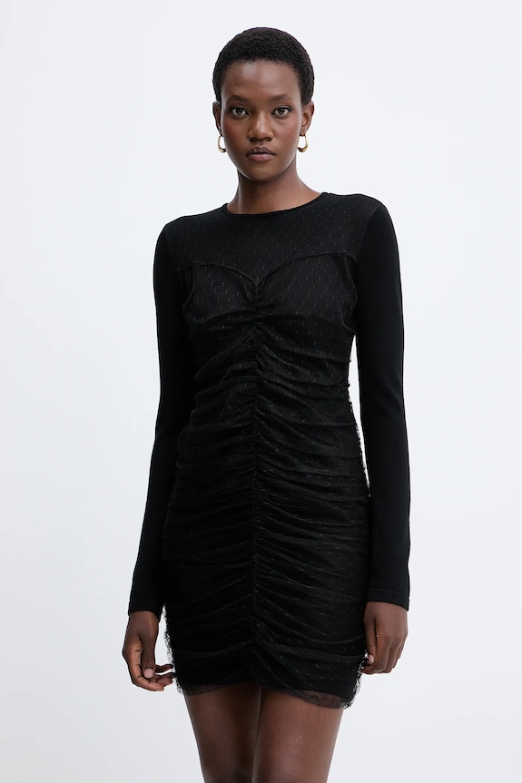 Twinset sukienka z elastanem czarny 252TT3261