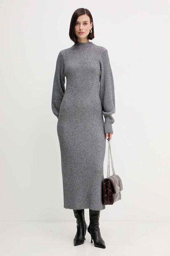 Twinset gyapjú ruha 252TT3460 szürke AW25