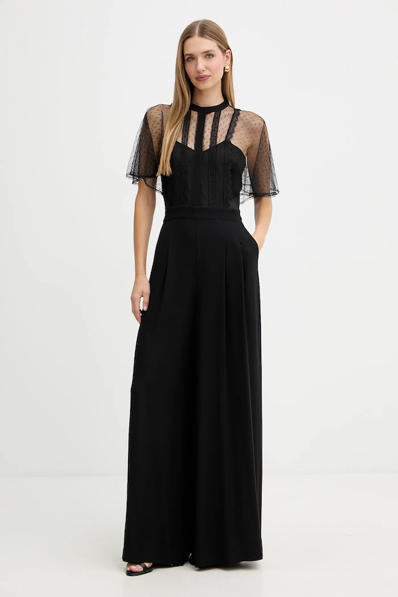 Twinset tuta elegante pizzo nero 252TT2340