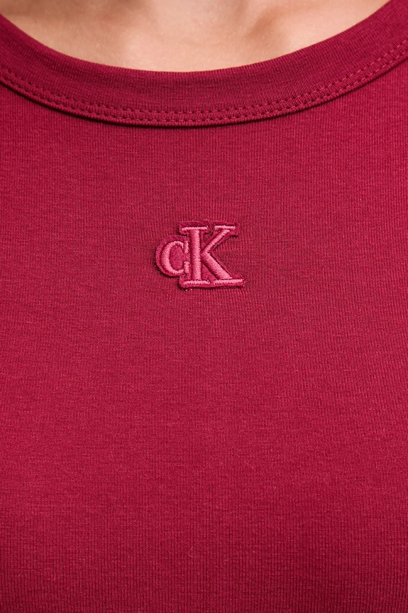 Calvin Klein Jeans φόρεμα βαμβάκι με ελαστάν LV047D217G μπορντό