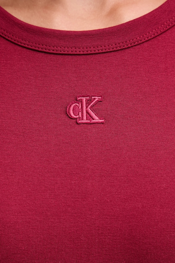 Calvin Klein Jeans φόρεμα βαμβάκι με ελαστάν LV047D217G μπορντό