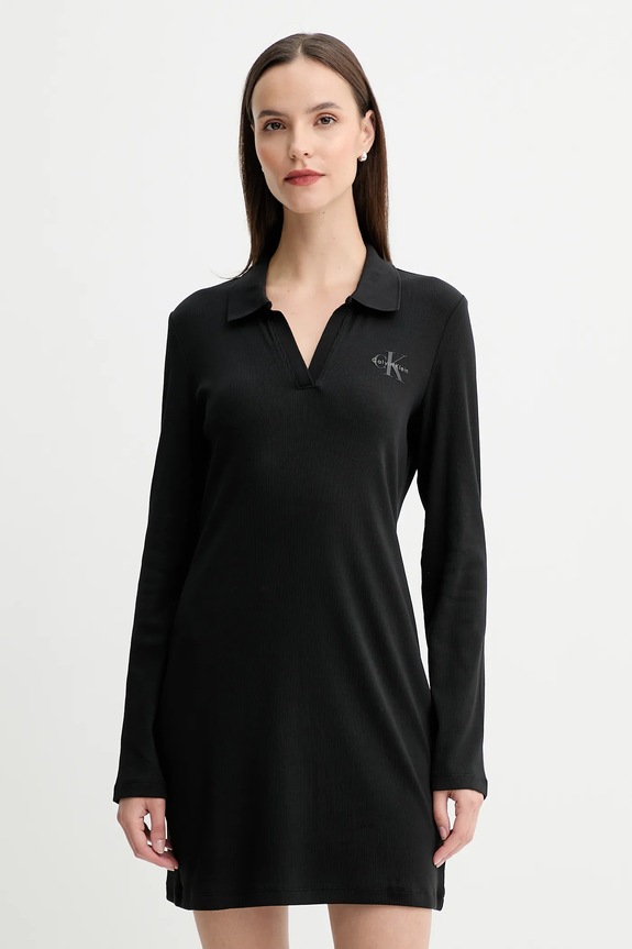 Φόρεμα Calvin Klein Jeans μακρύ μαύρο LV047D214G