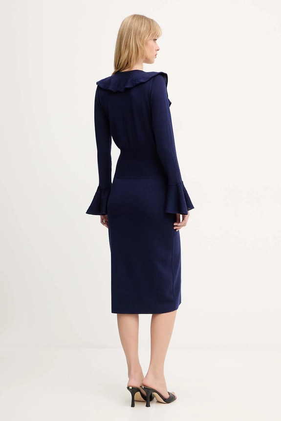 Oblačila Volnena obleka Luisa Spagnoli 100110 mornarsko modra