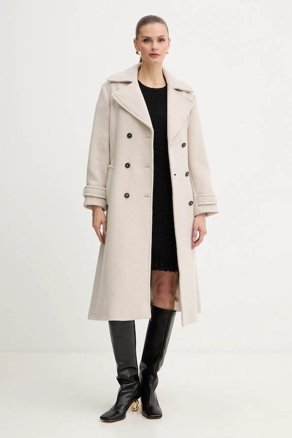 Φόρεμα με προσθήκη μαλλιού Luisa Spagnoli 542531 μαύρο AW25