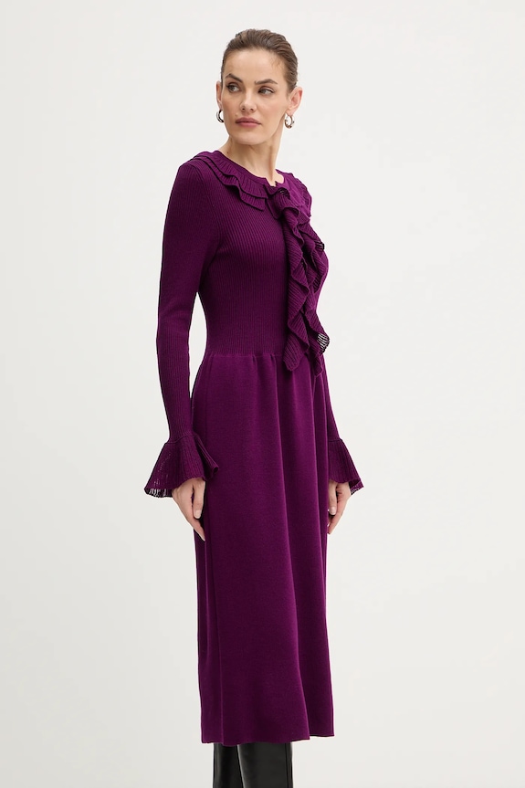 Luisa Spagnoli vestito in lana 100175 violetto AW25