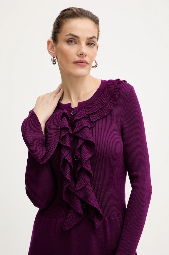 Luisa Spagnoli vestito in lana violetto 100175