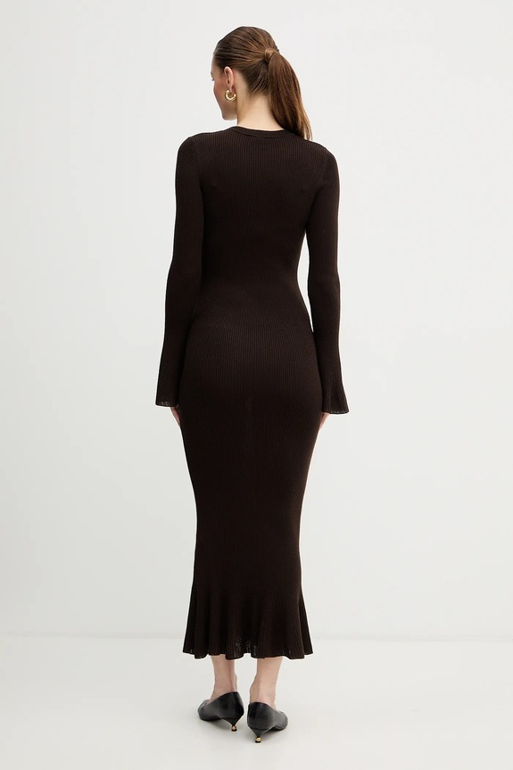 Μάλλινο φόρεμα Luisa Spagnoli 100225 καφέ AW25