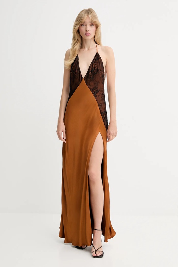 Bardot ruha vállas barna 59977DB