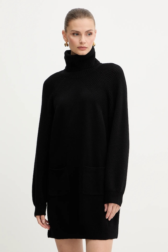 Liu Jo rochie din lână mini negru MF5063.MS009