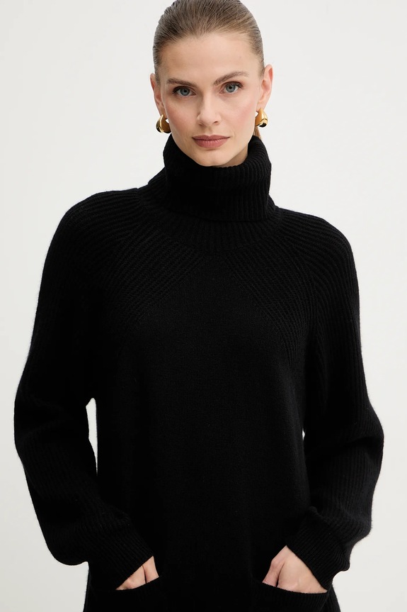 Liu Jo rochie din lână negru MF5063.MS009