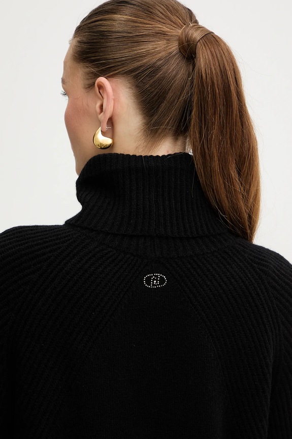 Liu Jo rochie din lână MF5063.MS009 negru