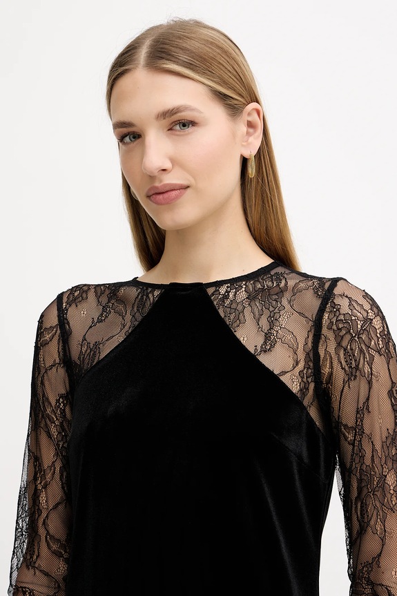 Кадифена рокля Liu Jo черен MF5466.J4952