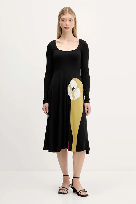 Desigual vestito LIRIO midi nero 25WWVK29