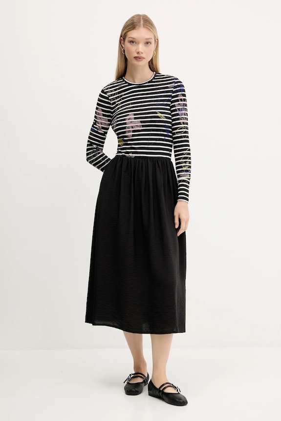Desigual rochie RAYA HIBRIDA midi negru 25WWVW15