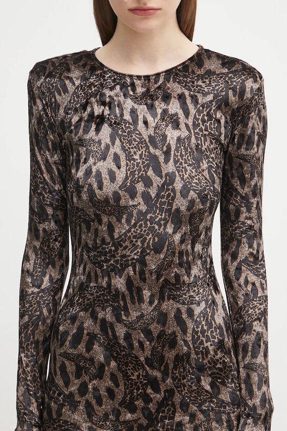 Платье из велюра Fiorucci Banimalier Print Velour Padded Mini W02FPDMN011VR01BR01