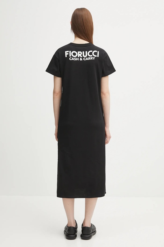Odzież Fiorucci sukienka bawełniana Cash and Carry Print Maxi W02FPDTS108CJ01BK04 czarny
