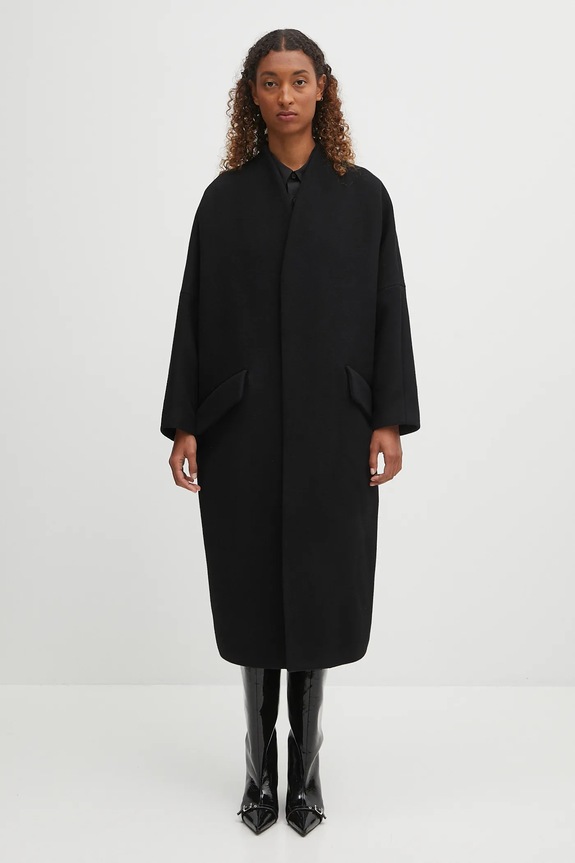 Βαμβακερό φόρεμα MM6 Maison Margiela μακρύ μαύρο S52CT0793.M35480.900
