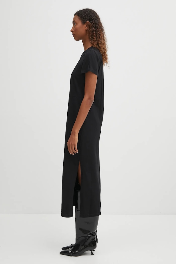 Βαμβακερό φόρεμα MM6 Maison Margiela S52DD0068.M20050.900 μαύρο AW25