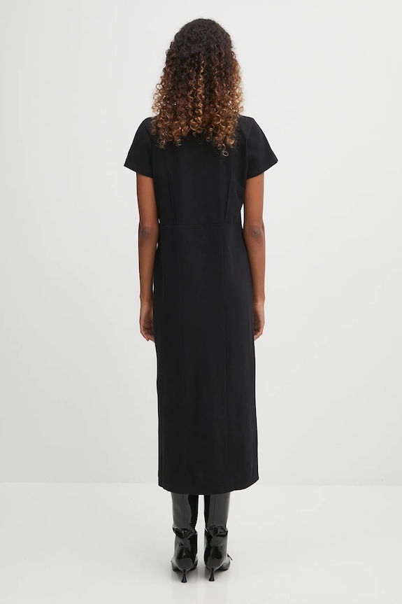 Ρούχα Βαμβακερό φόρεμα MM6 Maison Margiela S52DD0068.M20050.900 μαύρο
