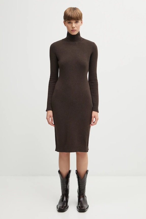 MM6 Maison Margiela dress with wool blend midi brown S62DD0054.M13187.144