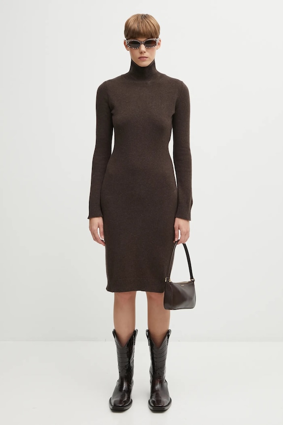 MM6 Maison Margiela dress with wool blend S62DD0054.M13187.144 brown