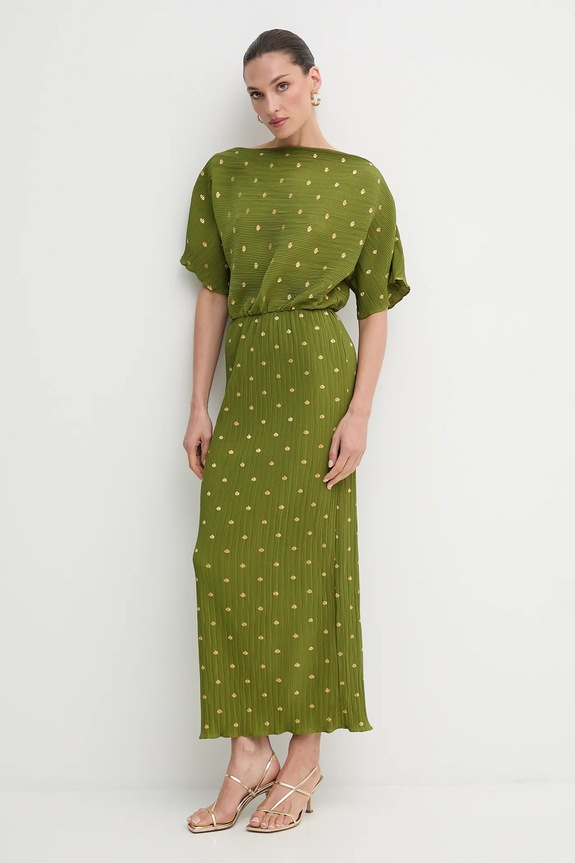 Never Fully Dressed vestito NFDDR2965 verde AW25