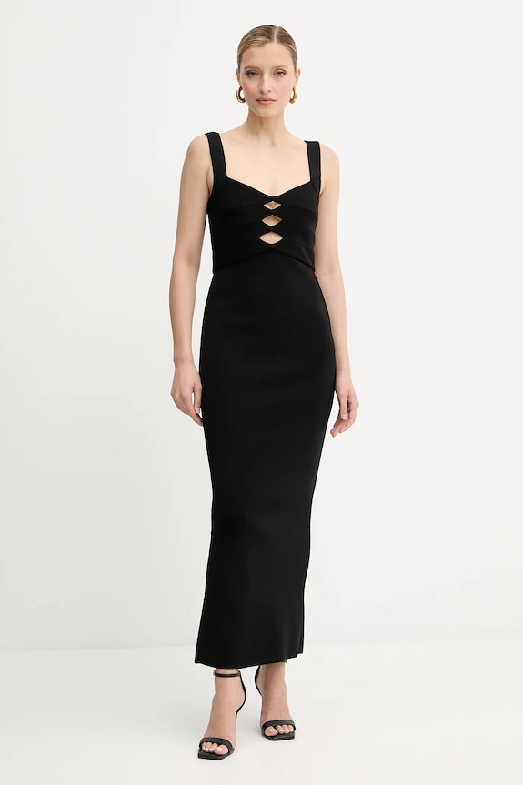 Šaty Herve Leger Alessia s elastanom čierna CBW8524694