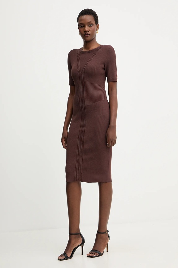 Šaty Herve Leger Alina DCR8524107 hnedá AW25