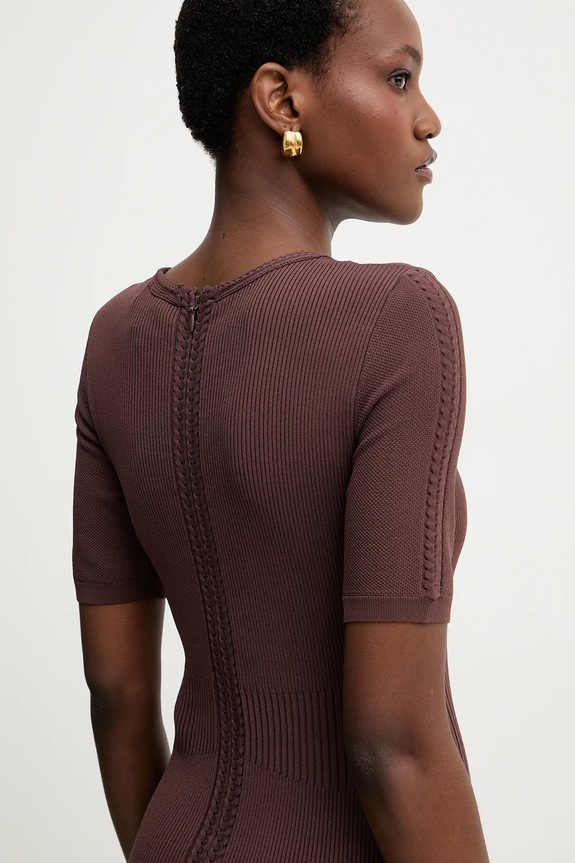 Šaty Herve Leger Alina DCR8524107 hnedá