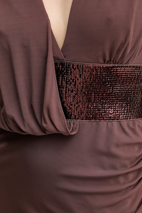 Herve Leger sukienka Lucille SEJ8524861 brązowy