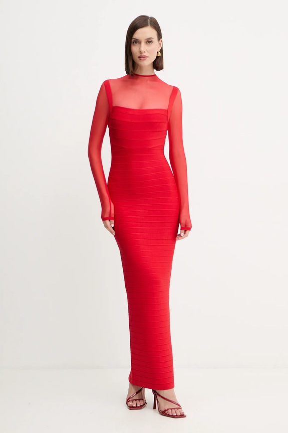 Φόρεμα Herve Leger Ella HLT8525928 κόκκινο AW25