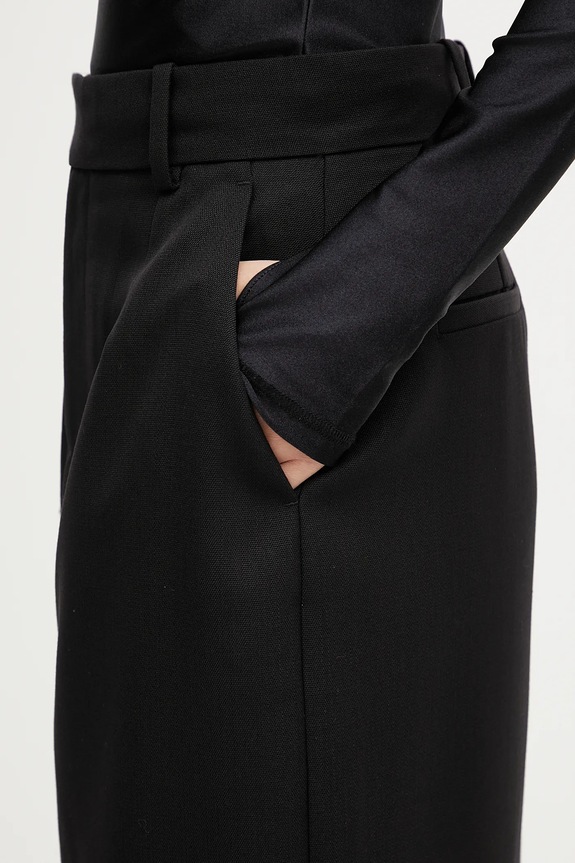 Anine Bing wool blend skirt meredith A.04.11047 black