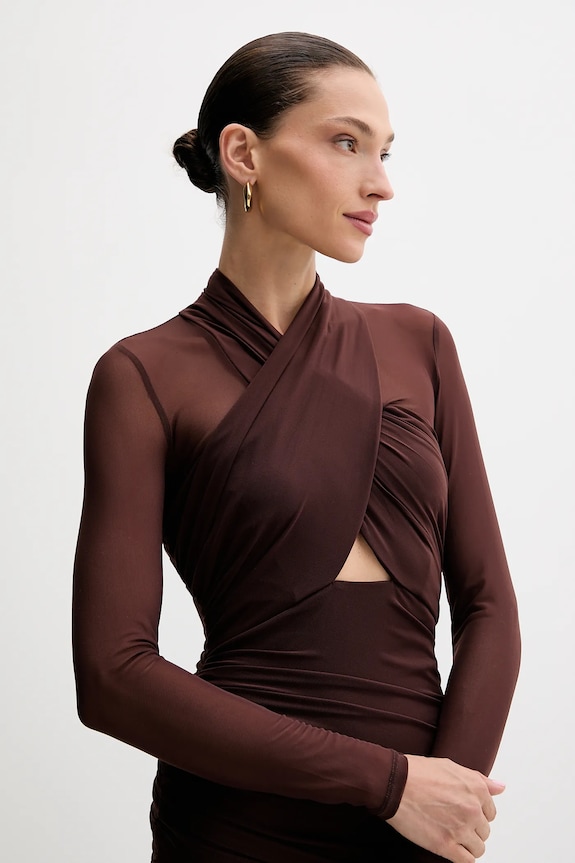 Bardot rochie maro 59987DB