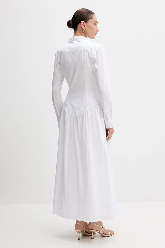 Bardot rochie din bumbac 60066DB alb AW25