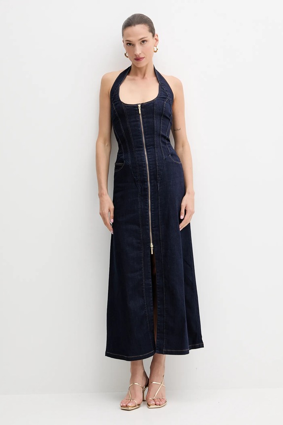 Odzież Bardot sukienka jeansowa 91426DB granatowy