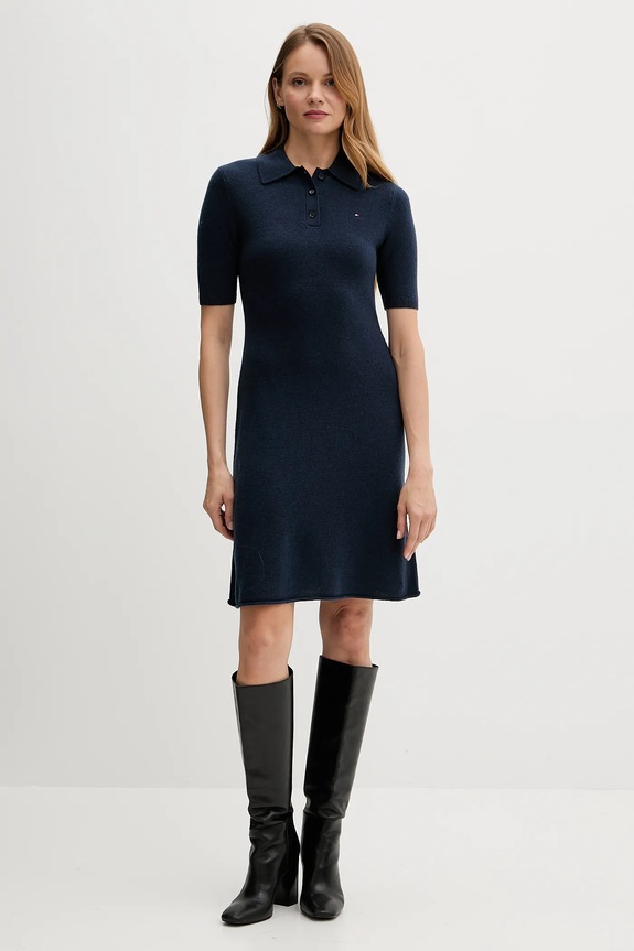 Tommy Hilfiger gyapjú ruha WW0WW46436 sötétkék AW25