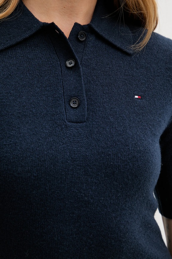 Tommy Hilfiger gyapjú ruha WW0WW46436 sötétkék