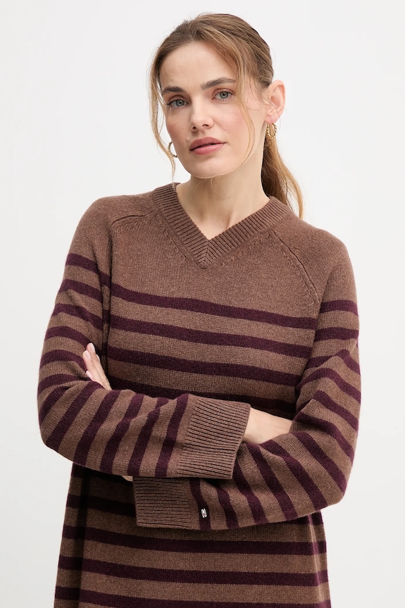 Vlnené šaty Tommy Hilfiger hnedá WW0WW46761