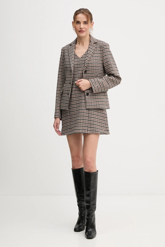 Vlnené šaty Tommy Hilfiger WW0WW48267 hnedá AW25